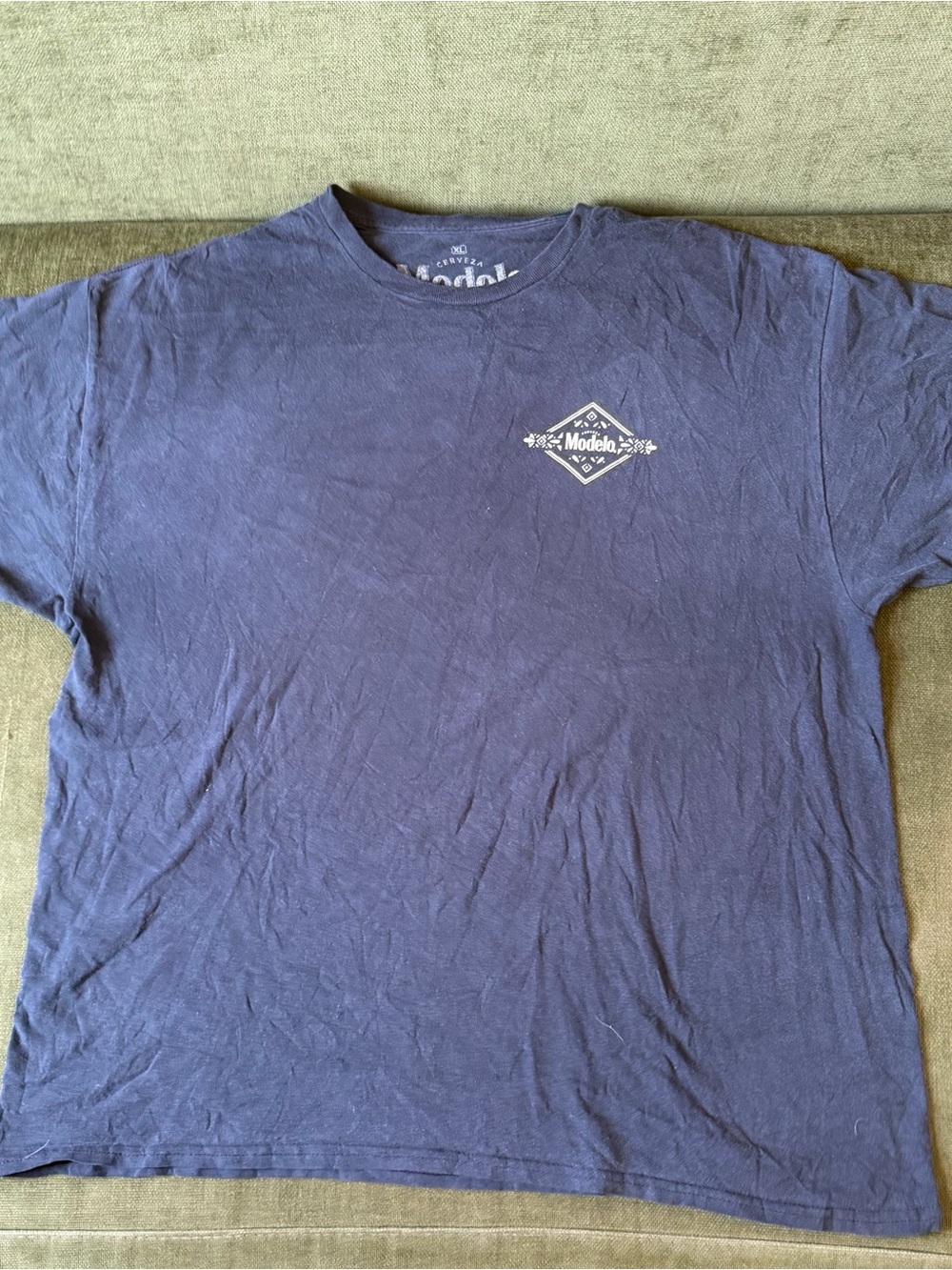 Modelo Cerveza Navy Blue Short Sleeve Logo Tee